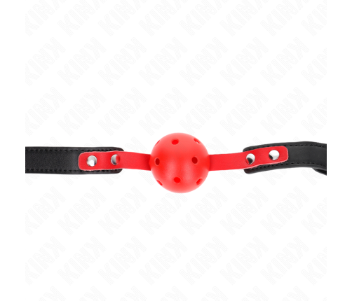 KINK - RED HOLLOW HARD BALL 4 CM GAG BLACK STRAP 60 x 2 CM ADJUSTABLE 37-52 CM
