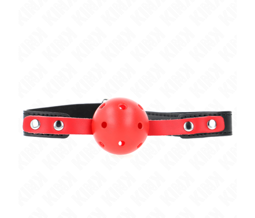 KINK - RED HOLLOW HARD BALL 4 CM GAG BLACK STRAP 60 x 2 CM ADJUSTABLE 37-52 CM