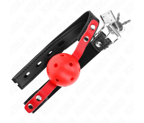KINK - RED HOLLOW HARD BALL 4 CM GAG BLACK STRAP 60 x 2 CM ADJUSTABLE 37-52 CM