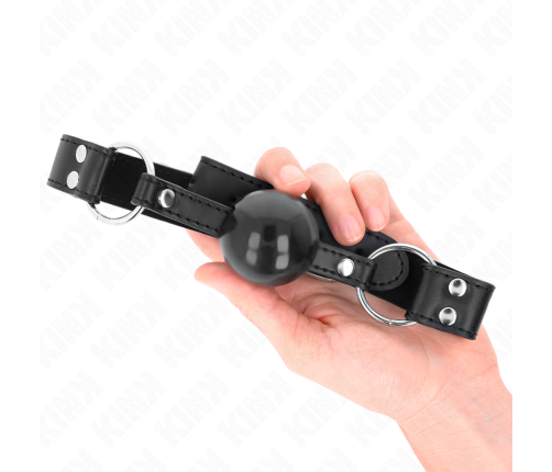 KINK - SOFT AND SOLID BALL 4 CM GAG WITH LEATHERETTE STRAP 62 x 2.5 CM ADJUSTABLE 42-58 CM