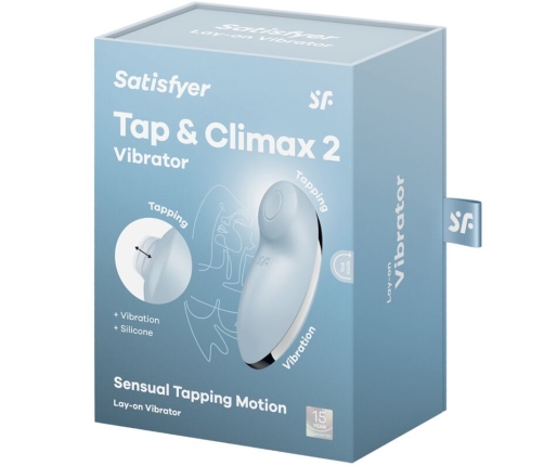 SATISFYER - TAP & CLIMAX 2 VIBRATOR & STIMULATOR BLUE