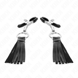 KINK - LEATHERETTE TASSEL NIPPLE CLAMPS 6 CM