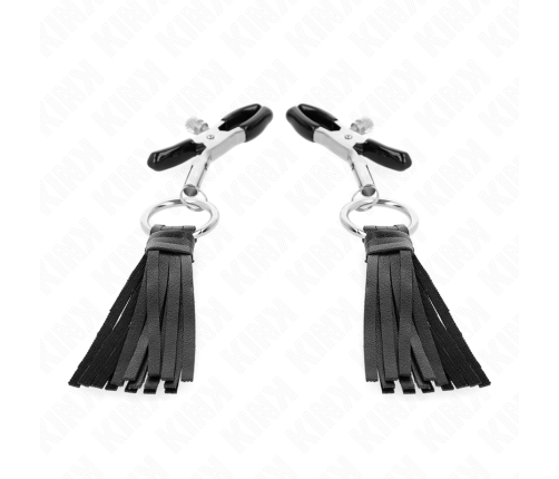 KINK - LEATHERETTE TASSEL NIPPLE CLAMPS 6 CM