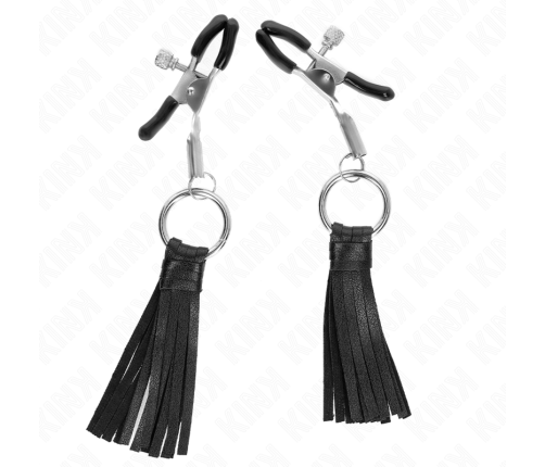 KINK - LEATHERETTE TASSEL NIPPLE CLAMPS 6 CM