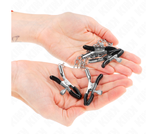 KINK - PINZAS PARA PEZONES Y CLÍTORIS 4 ENGANCHES AJUSTABLE PLATEADO