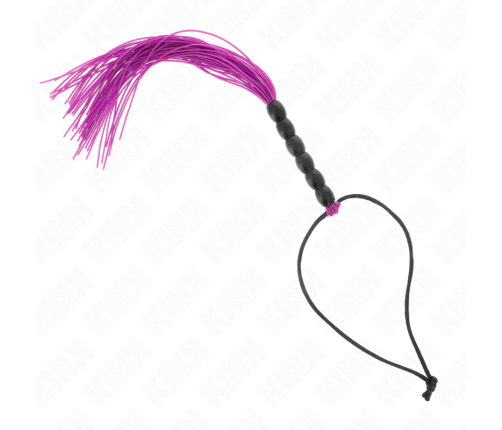 KINK - MINI SILICONE WHIP WITH 6 PURPLE BEADS 26 CM
