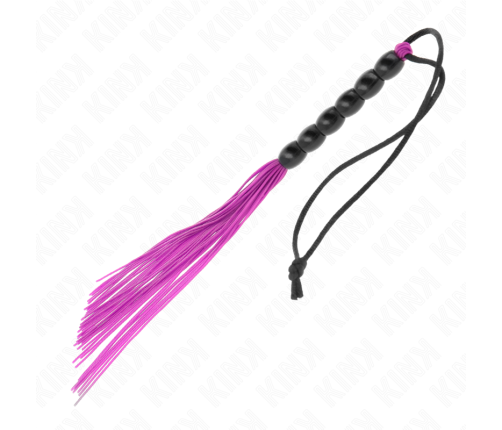 KINK - MINI SILICONE WHIP WITH 6 PURPLE BEADS 26 CM