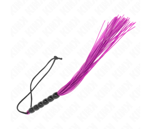 KINK - MINI SILICONE WHIP WITH 6 PURPLE BEADS 26 CM