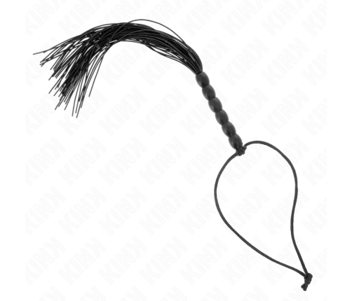KINK - MINI SILICONE WHIP WITH 6 BLACK BEADS 26 CM