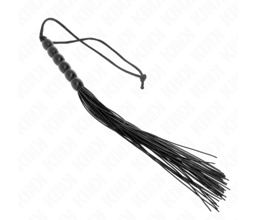 KINK - MINI SILICONE WHIP WITH 6 BLACK BEADS 26 CM