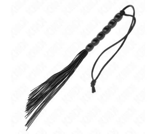 KINK - MINI SILICONE WHIP WITH 6 BLACK BEADS 26 CM