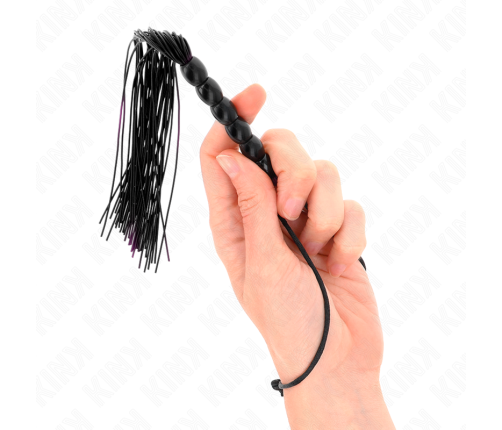 KINK - MINI SILICONE WHIP WITH 6 BLACK BEADS 26 CM