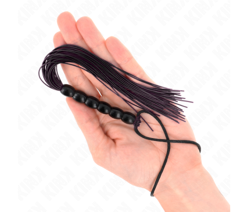 KINK - MINI SILICONE WHIP WITH 6 BLACK BEADS 26 CM