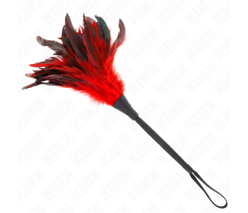 KINK - RED MAIDS HORN SHAPED TICKLE CHICKEN FEATHERS 36 CM