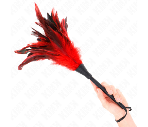 KINK - RED MAIDS HORN SHAPED TICKLE CHICKEN FEATHERS 36 CM