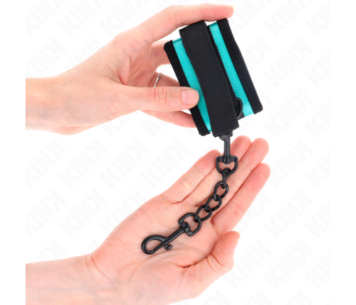 KINK - HOOK AND LOOP NYLON BIND WRIST RESTRAINTS BLACK-BLUE ADJUSTABLE 18-32 CM X 5 CM