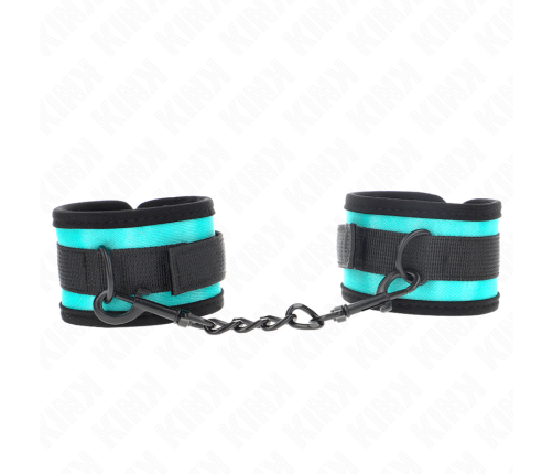 KINK - HOOK AND LOOP NYLON BIND WRIST RESTRAINTS BLACK-BLUE ADJUSTABLE 18-32 CM X 5 CM