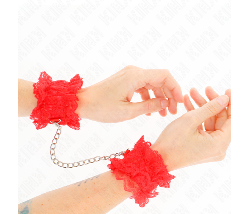 KINK - LACE ELASTIC WRIST RESTRAINTS RED
