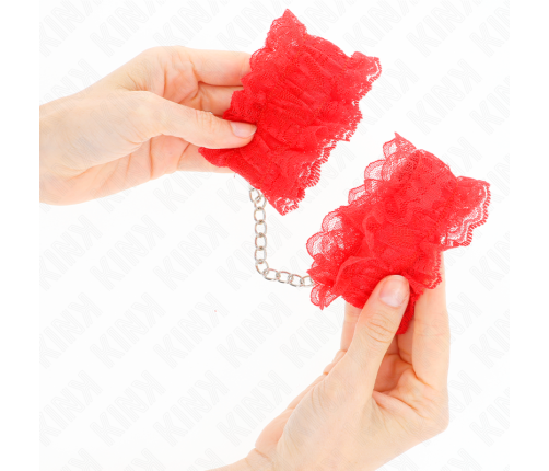 KINK - LACE ELASTIC WRIST RESTRAINTS RED