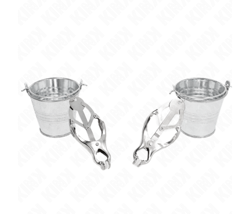 KINK - JAPANESE CLOVER NIPPLE CLAMPS WITH BUCKETS SILVER