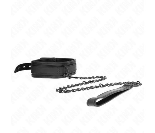 KINK - NEOPRENE BONDAGE COLLAR MODEL 1 WITH BELT 78 CM ADJUSTABLE 37.5 X 49.5 CM