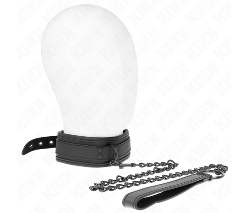 KINK - NEOPRENE BONDAGE COLLAR MODEL 1 WITH BELT 78 CM ADJUSTABLE 37.5 X 49.5 CM