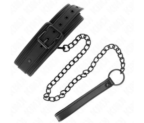 KINK - NEOPRENE BONDAGE COLLAR MODEL 1 WITH BELT 78 CM ADJUSTABLE 37.5 X 49.5 CM
