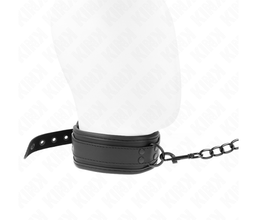 KINK - NEOPRENE BONDAGE COLLAR MODEL 1 WITH BELT 78 CM ADJUSTABLE 37.5 X 49.5 CM