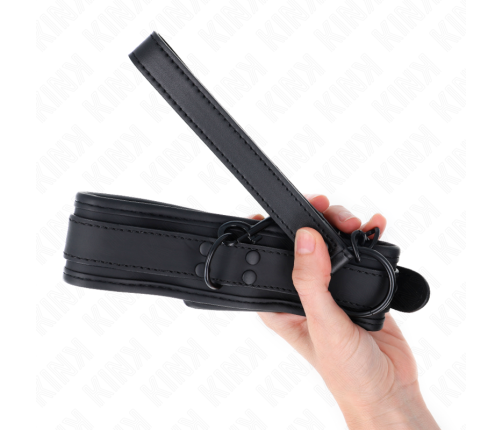 KINK - NEOPRENE BONDAGE COLLAR MODEL 1 WITH BELT 78 CM ADJUSTABLE 37.5 X 49.5 CM