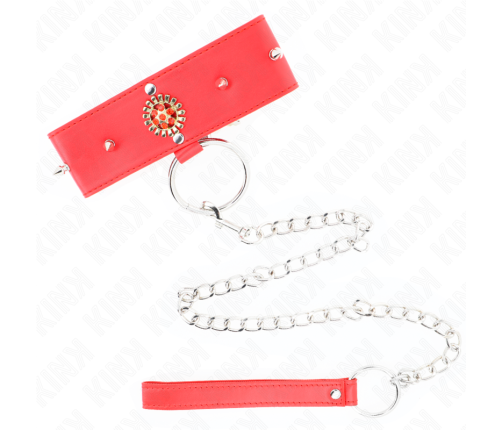 KINK - RED DIAMOND NECKLACE WITH BELT 65 CM AJDUSTABLE 35-51 CM X 7 CM