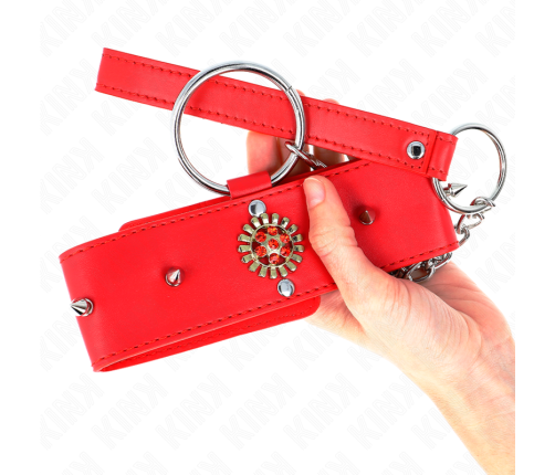 KINK - RED DIAMOND NECKLACE WITH BELT 65 CM AJDUSTABLE 35-51 CM X 7 CM