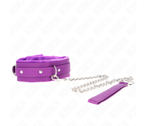 KINK - COLLAR WITH LEASH 65 CM WITH RESTRICTIONS PURPLE 36-42 CM X 5.5 CM