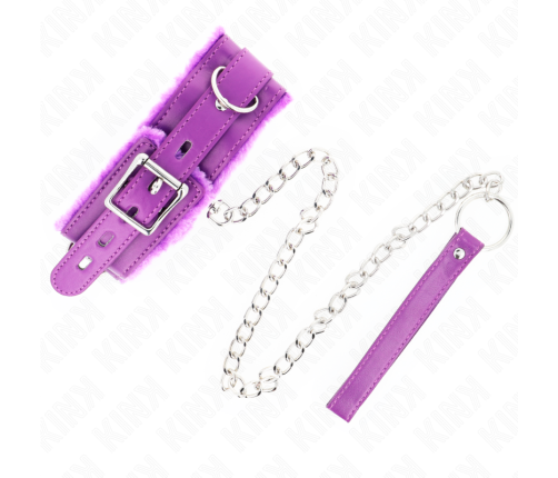 KINK - COLLAR WITH LEASH 65 CM WITH RESTRICTIONS PURPLE 36-42 CM X 5.5 CM