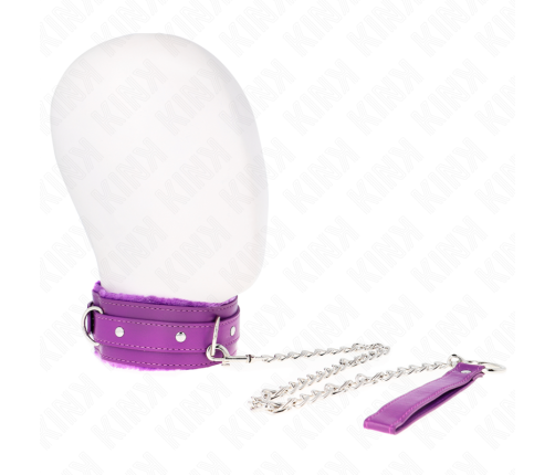 KINK - COLLAR WITH LEASH 65 CM WITH RESTRICTIONS PURPLE 36-42 CM X 5.5 CM