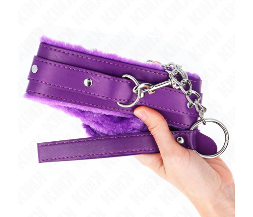 KINK - COLLAR WITH LEASH 65 CM WITH RESTRICTIONS PURPLE 36-42 CM X 5.5 CM