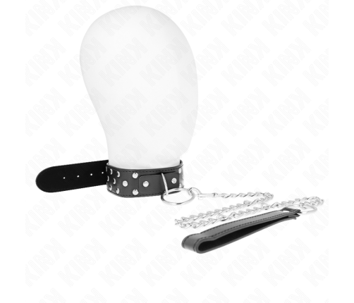 KINK - RING RIVET STRAP NECKLACE WITH BELT 65 CM BLACK ADJUSTABLE 36-50 CM X 3.8 CM