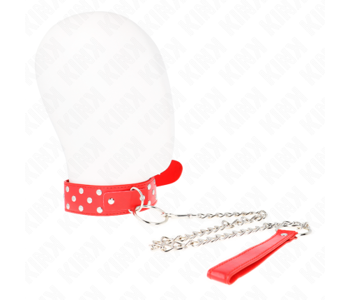 KINK - RING RIVET STRAP NECKLACE WITH BELT 65 CM RED ADJUSTABLE 36-50 CM X 3.8 CM