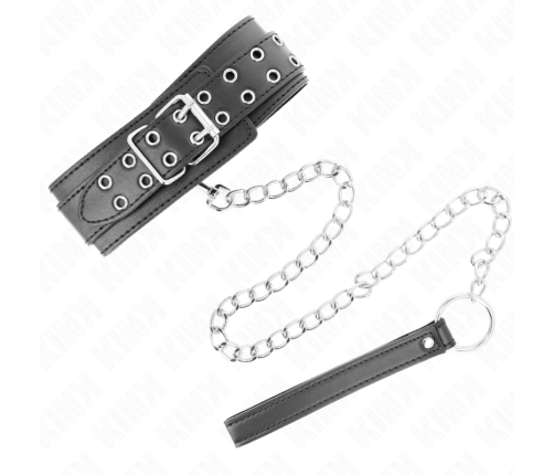 KINK - NECKLACE WITH STRAP 65 CM SILVER BUCKLES ADJUSTABLE 33-46 CM X 5.5 CM