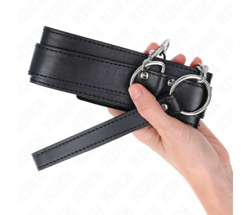 KINK - NECKLACE WITH STRAP 65 CM SILVER BUCKLES ADJUSTABLE 33-46 CM X 5.5 CM