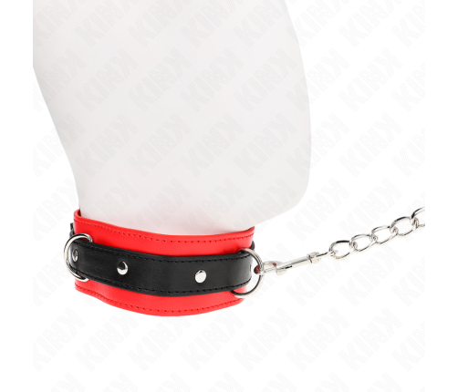 KINK - BASIC MODEL COLLAR WITH LEASH 65 CM MODEL 3 RED 53 X 5 CM