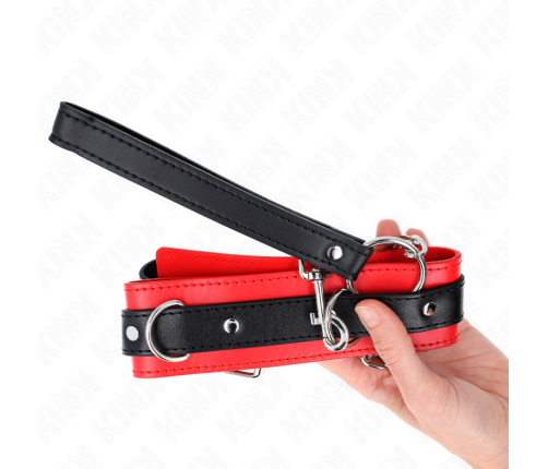 KINK - BASIC MODEL COLLAR WITH LEASH 65 CM MODEL 3 RED 53 X 5 CM
