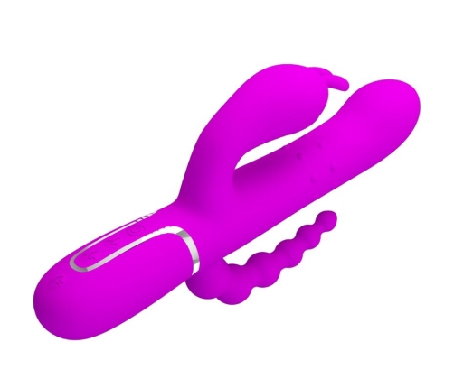 PRETTY LOVE - CAMMY TRIPLE VIBRADOR MULTIFUNCIÓN 4 EN 1 ROSA
