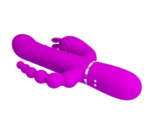 PRETTY LOVE - CAMMY TRIPLE VIBRADOR MULTIFUNCIÓN 4 EN 1 ROSA