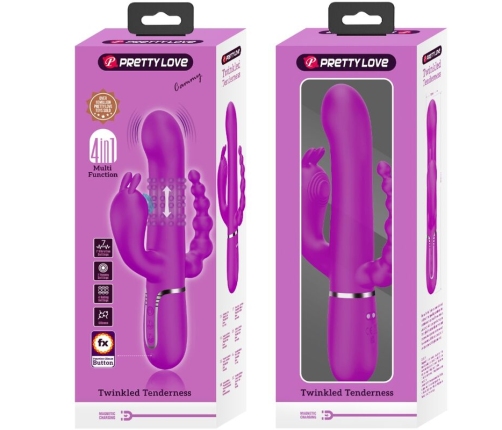 PRETTY LOVE - CAMMY TRIPLE VIBRADOR MULTIFUNCIÓN 4 EN 1 ROSA