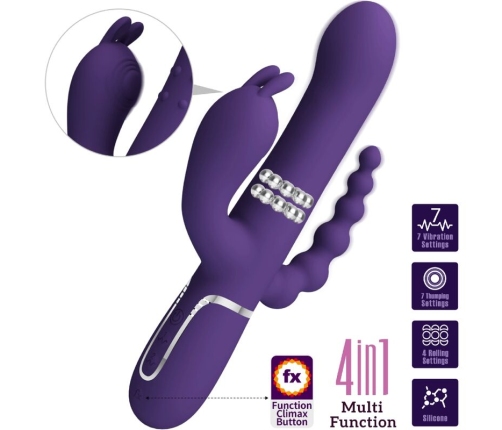PRETTY LOVE - CAMMY TRIPLE VIBRADOR MULTIFUNCIÓN 4 EN 1 MORADO