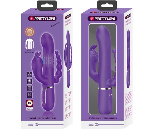 PRETTY LOVE - CAMMY TRIPLE VIBRADOR MULTIFUNCIÓN 4 EN 1 MORADO