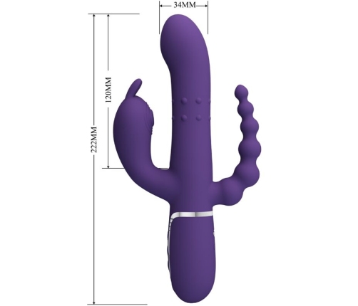 PRETTY LOVE - CAMMY TRIPLE VIBRADOR MULTIFUNCIÓN 4 EN 1 MORADO