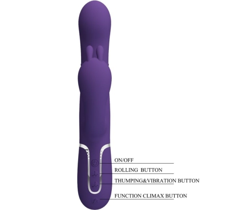 PRETTY LOVE - CAMMY TRIPLE VIBRADOR MULTIFUNCIÓN 4 EN 1 MORADO