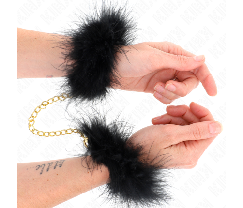 KINK - FEATHER HAND CUFFS WITH GOLD CHAIN MODEL 0