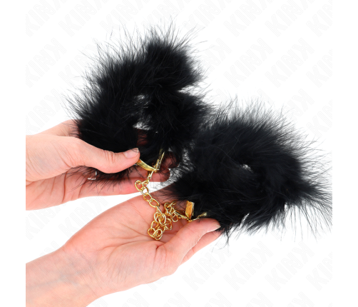KINK - FEATHER HAND CUFFS WITH GOLD CHAIN MODEL 0